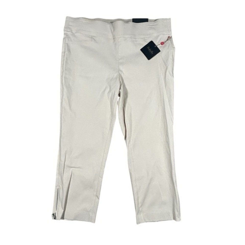 Rafaella Women’s Pull On Capris Elastic Ankle Zip Comfort‎ Beige Size 16 NWT